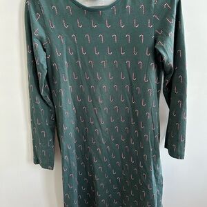 Green Candy Cane Print Long Sleeve Dress from Hannah Anderson